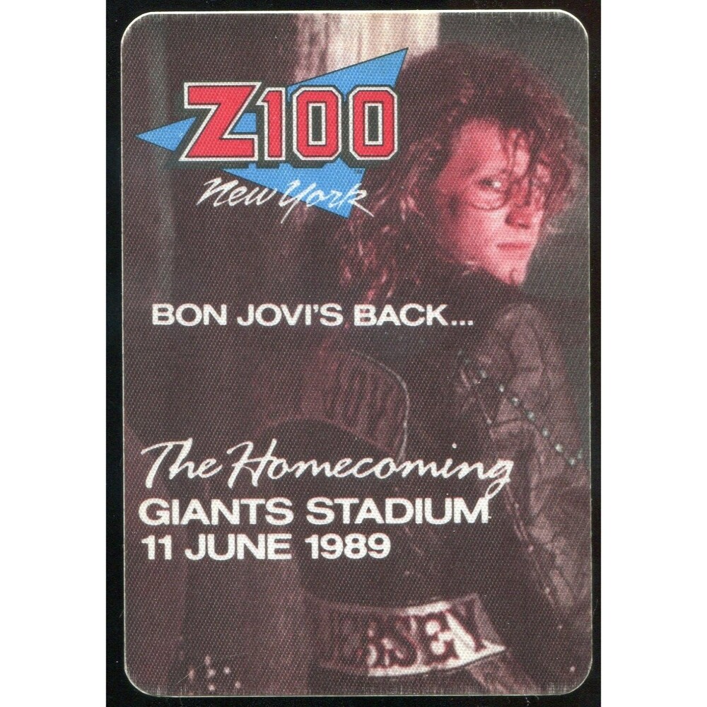 Vintage 1989 Bon Jovi Radio Promo Concert Backstage Pass East Rutherford NJ